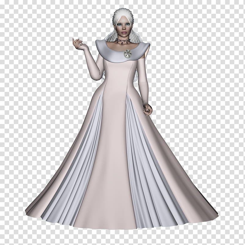 Winter Princess , female CGI character wearing white gown transparent background PNG clipart