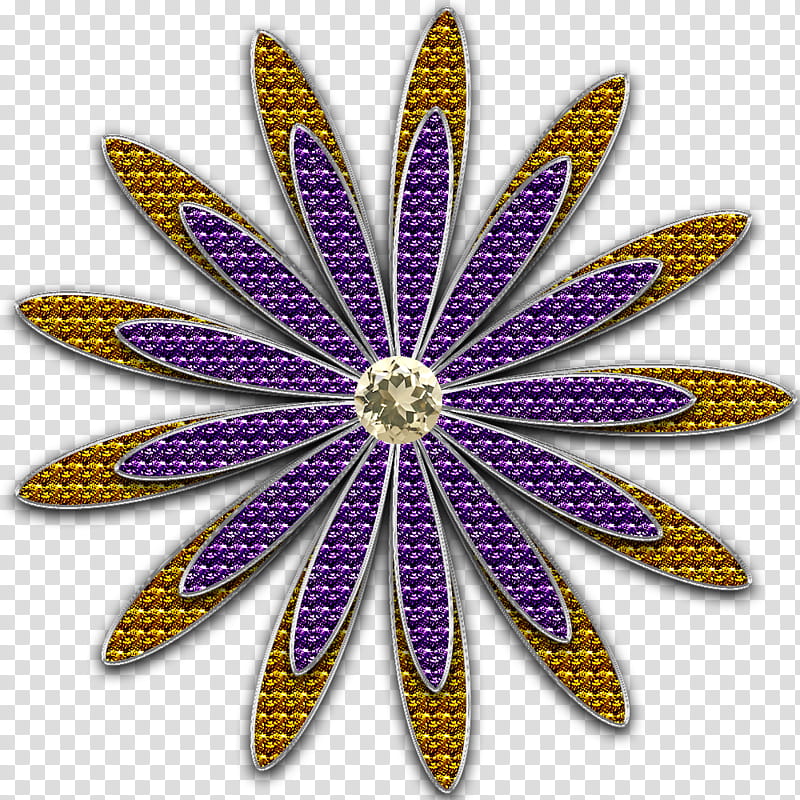 Decorative flowerses in, gold and purple flower transparent background PNG clipart