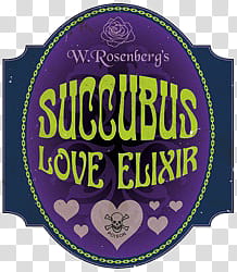 Poison Treats s, Succubus Love Elixir logo transparent background PNG clipart