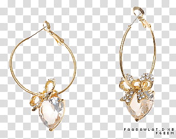 AcceSSories FeeM, pair of gold-colored pink gemstone drop earrings transparent background PNG clipart