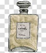 , Chanel Parfum watercolor bottle transparent background PNG clipart