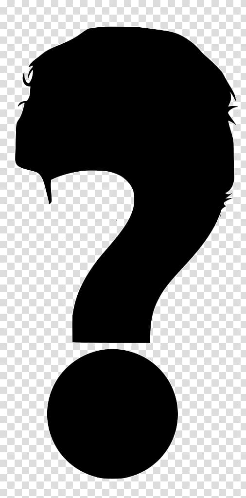 Question Mark, Interrogative, Black White M, Silhouette, Paper Clip, Black M, Nose, Blackandwhite transparent background PNG clipart
