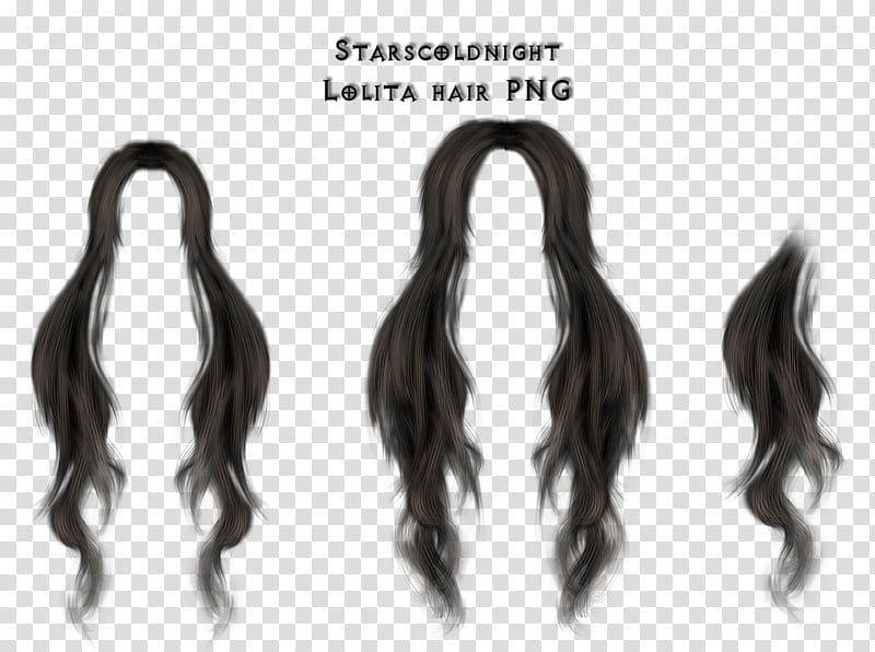Lolita Hair Three Black Hair Extensions Illustration Transparent Background Png Clipart Hiclipart