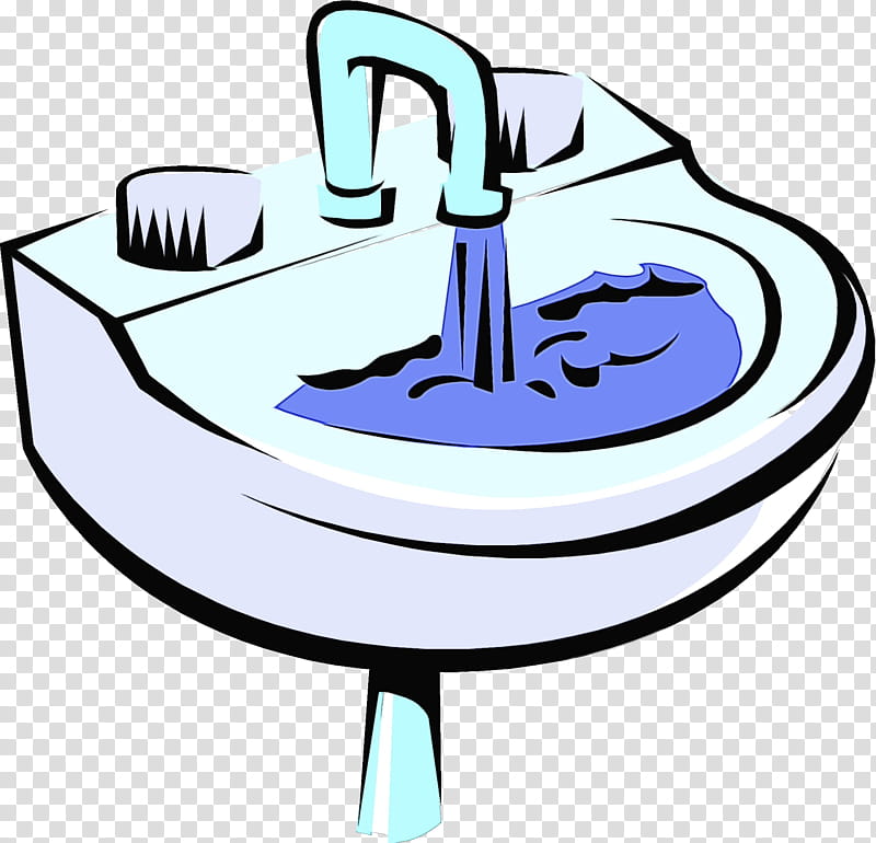Watercolor, Paint, Wet Ink, Sink, Cartoon, Kitchen, Plumbing Traps, Faucet Handles Controls transparent background PNG clipart