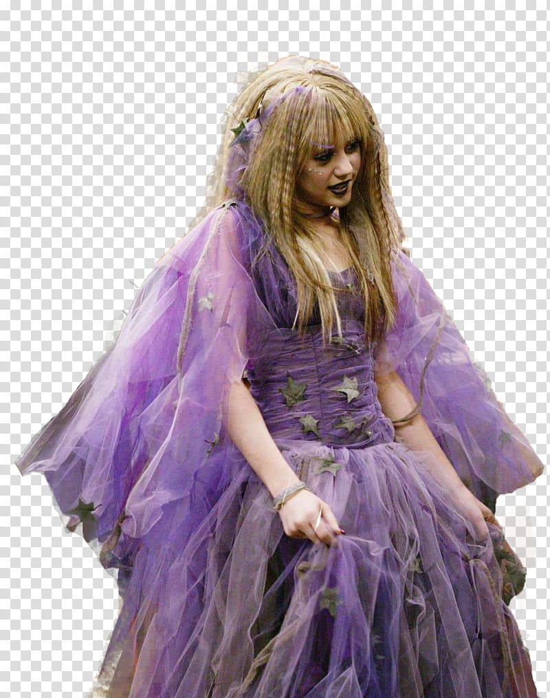 Hannah montana Hallowen, woman in purple gown transparent background PNG clipart