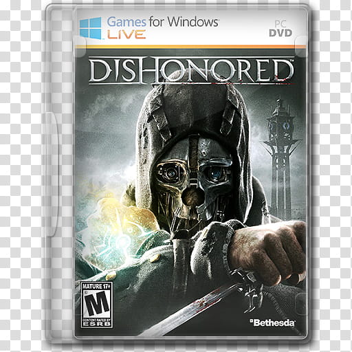 Icons Games ing DVD CASE NEW LOGO GFWL, dihd, Dishonored PC DVD case transparent background PNG clipart