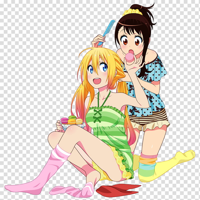 Kosaki and Chitoge, Nisekoi Chitoge and Onodera illustration transparent background PNG clipart