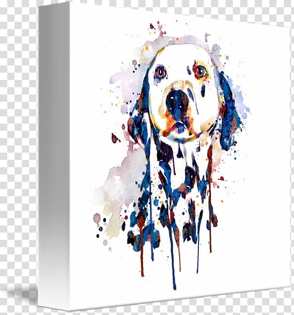 Paw Print, Dalmatian Dog, Canvas, Canvas Print, Watercolor Painting, Portrait, Acrylic Paint, Art Museum transparent background PNG clipart