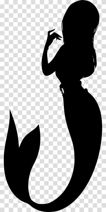 Little Mermaid, Silhouette, Brush, Video, Under The Sea, Blackandwhite transparent background PNG clipart