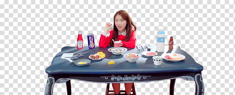 YEOJIN KISS LATER LOONA, woman sitting on chair while eating transparent background PNG clipart