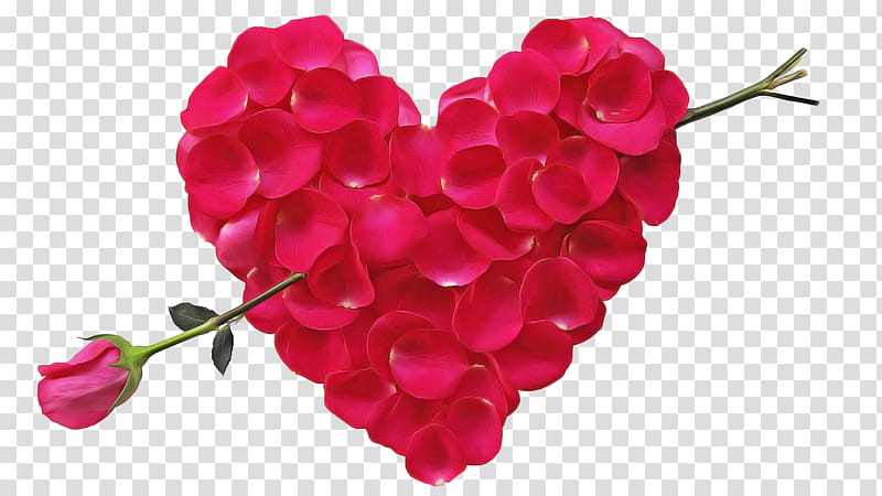 Artificial flower, Pink, Petal, Heart, Red, Cut Flowers, Plant, Rose transparent background PNG clipart