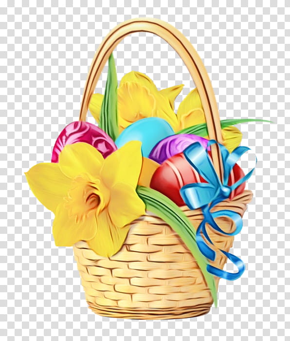 yellow gift basket basket hamper present, Watercolor, Paint, Wet Ink, Picnic Basket, Home Accessories, Flower, Petal transparent background PNG clipart