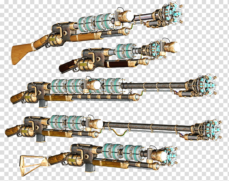 Steam Rifle , brown-and-blue rifle illustratios transparent background PNG clipart
