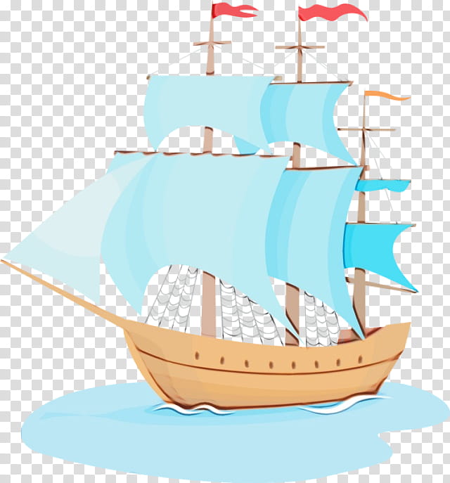 vehicle sailing ship boat sail, Watercolor, Paint, Wet Ink, Sailboat, Tall Ship, Watercraft transparent background PNG clipart