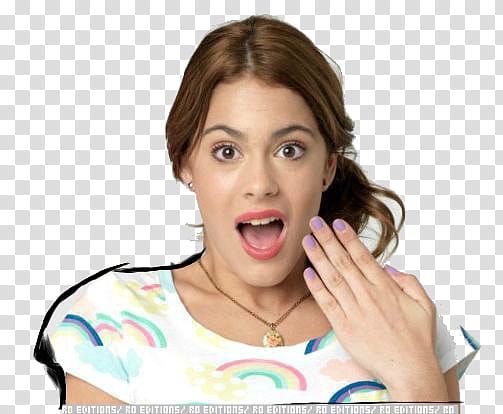 Violetta de Disney, woman open her mouth transparent background PNG clipart