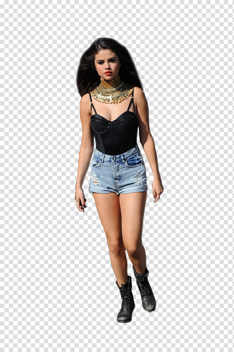 Selena Gomez , Selena Gomez wearing black spaghetti strap top transparent background PNG clipart