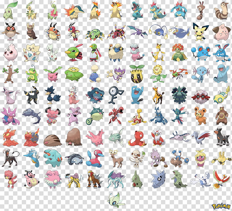 Gen II (no tags), Pokemon character lot illustration transparent background PNG clipart
