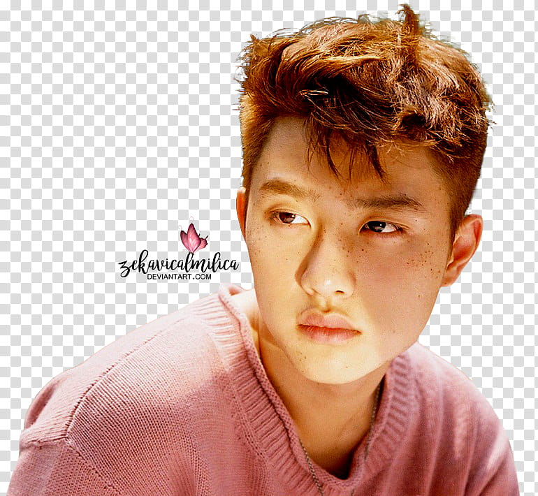 EXO D O The War, man wearing pink knit top transparent background PNG clipart