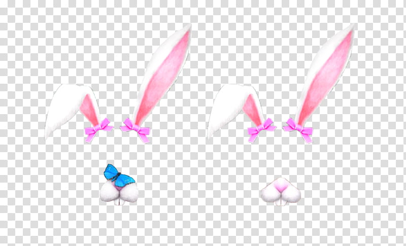 Snapchat Filters Part , two white and pink bunnies illustration transparent background PNG clipart