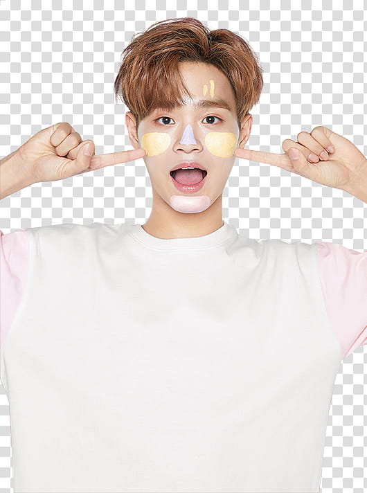 Wanna One Innisfree P, man pointing his face transparent background PNG clipart