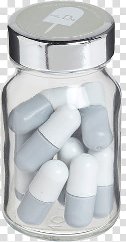 AESTHETIC, closed clear vial with medicinal pills transparent background PNG clipart