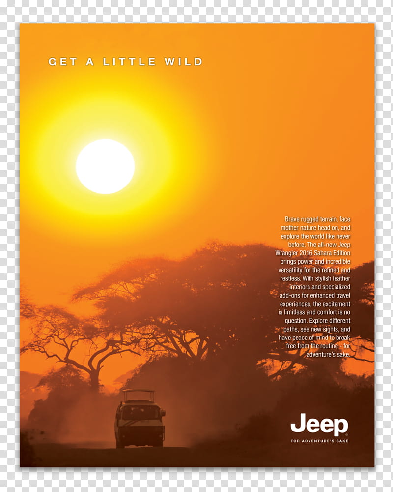Sun, Crime Fiction, Jeep, Text, Vehicle, Heat, Orange, Sky transparent background PNG clipart