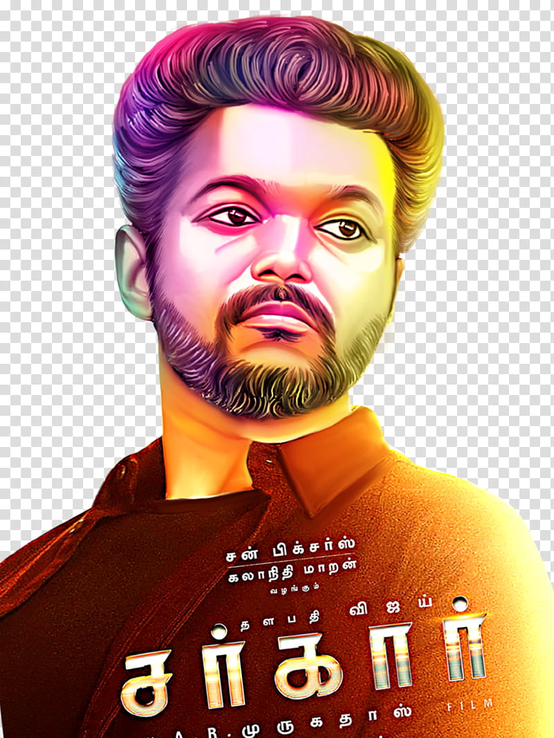 Moustache, Vijay, Sarkar, Film, Poster, Fan, Beard, Teaser Campaign transparent background PNG clipart