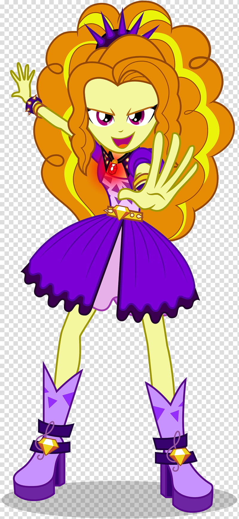 Adagio Dazzle Crashing Down, female cartoon character wearing purple dress transparent background PNG clipart
