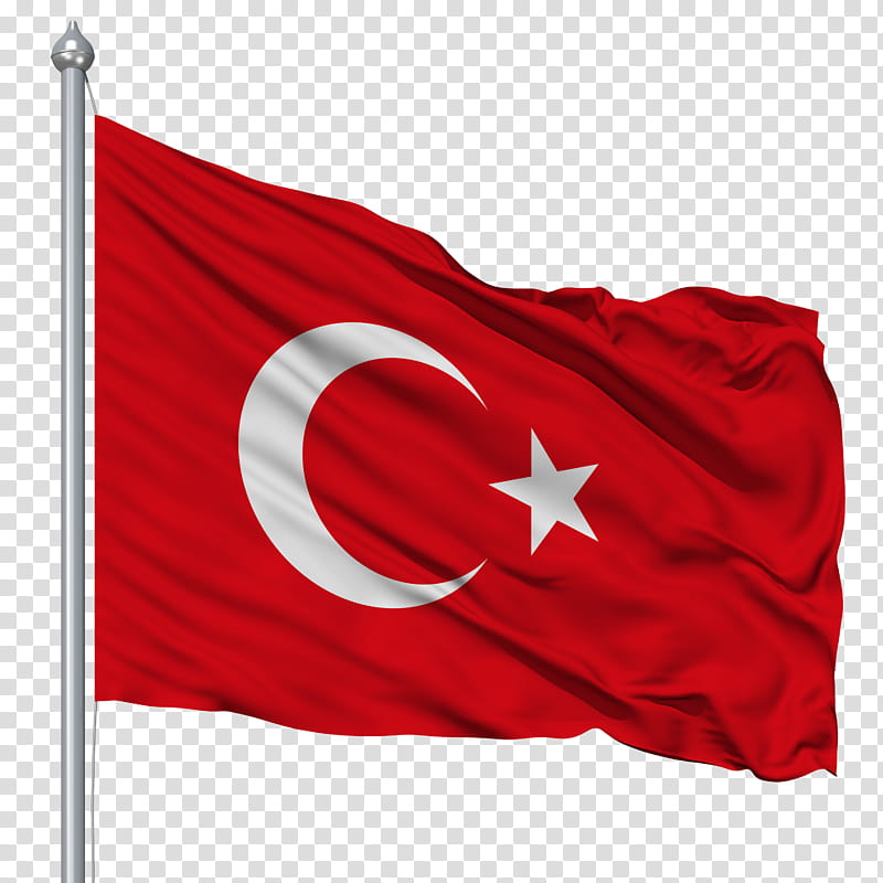 TURK BAYRAGI TURKISH FLAG, flag of Turkey on a gray pole transparent background PNG clipart