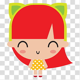 DeDecoraciones s, red haired girl in orange polka dot dress illustration transparent background PNG clipart