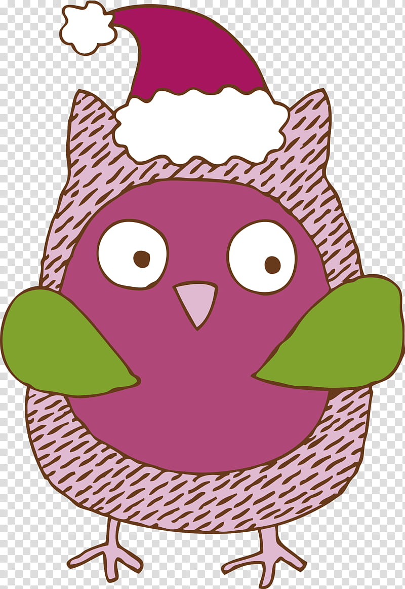 cartoon purple pink bird, Christmas Owl, Cartoon Owl, Christmas Animal transparent background PNG clipart