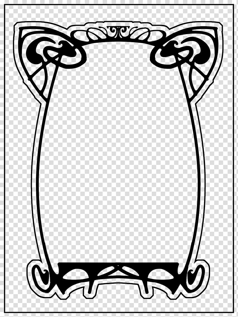 nouveau frame , black art transparent background PNG clipart