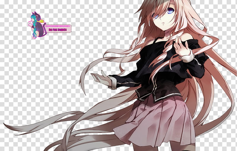 IA Render, pink haired anime character transparent background PNG clipart