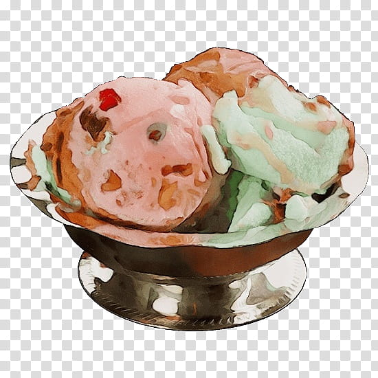 Ice cream, Watercolor, Paint, Wet Ink, Food, Frozen Dessert, Cuisine, Ingredient transparent background PNG clipart