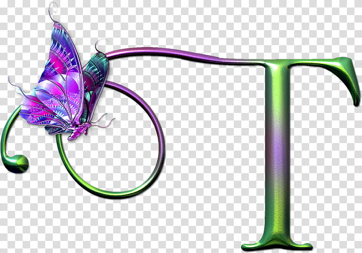 Letras, purple and green butterfly transparent background PNG clipart