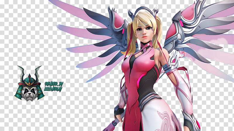 Pink Mercy Render, Mercy character illustration transparent background PNG clipart