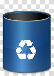 Recycle Bin, Empty blue rounded icon transparent background PNG clipart