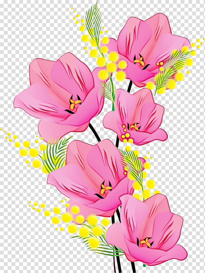 Artificial flower, Flower Bouquet, Flower Bunch, Watercolor, Paint, Wet Ink, Cut Flowers, Pink transparent background PNG clipart