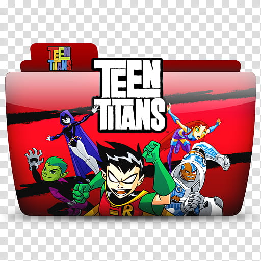 TV Folder Icons DC and Marvel ColorFlow Set , Teen Titans, Teen Titans folder icon transparent background PNG clipart