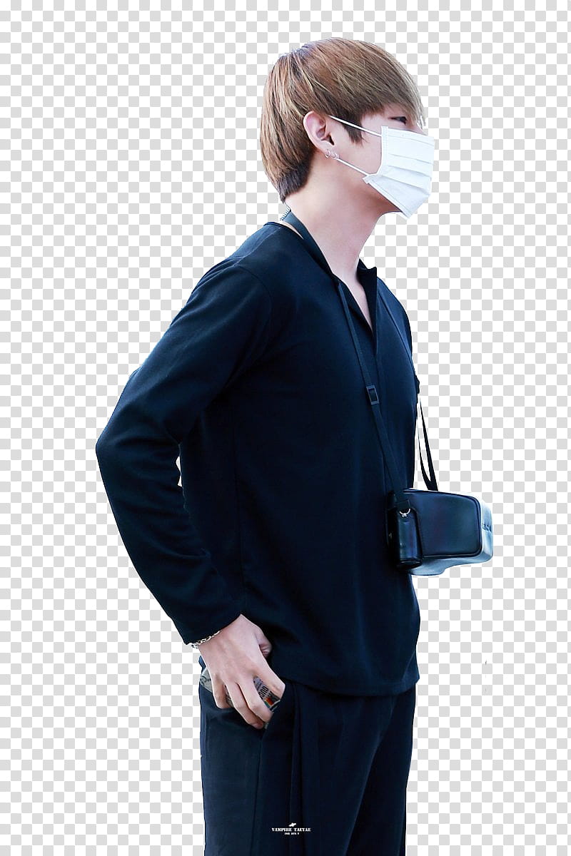 Renders Taehyung, man wearing face mask transparent background PNG clipart