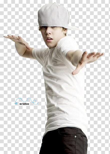 Justin Bieber, Justin Bieber wearing white flat-brimmed cap and black bottoms transparent background PNG clipart