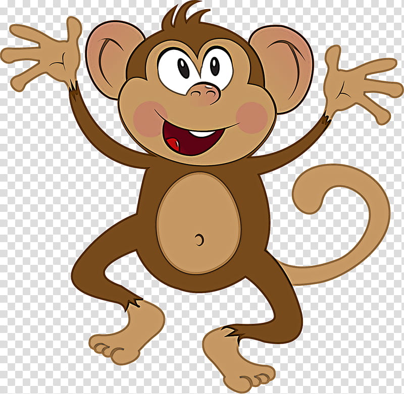 cartoon brown sticker animation old world monkey, Cartoon transparent background PNG clipart
