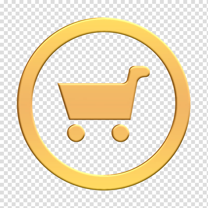 cart icon linecon icon products icon, Round Icon, Yellow, Circle, Vehicle, Shopping Cart, Symbol, Sign transparent background PNG clipart