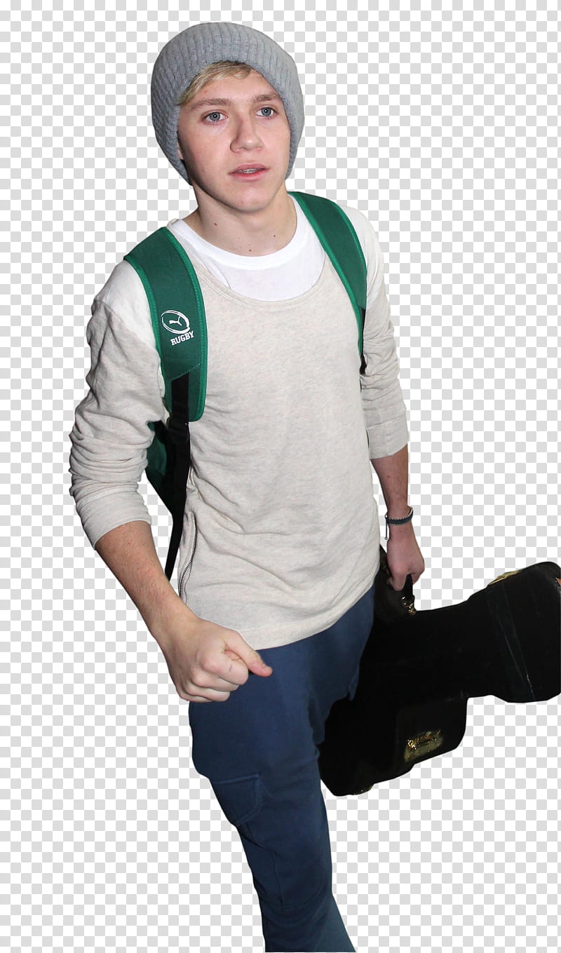 NiallHoran, man walking while wearing gray knit cap transparent background PNG clipart