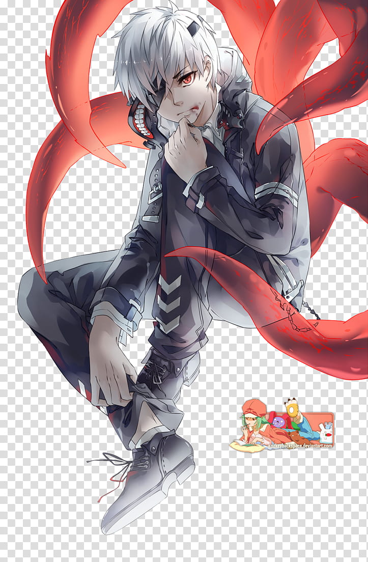 Kaneki (Tokyo Ghoul), Render v, male anime character with  tail transparent background PNG clipart