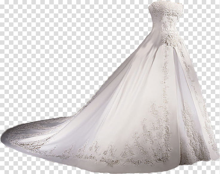 , white floral strapless wedding dress illustration transparent background PNG clipart