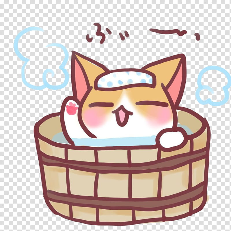 Cat, Hot Spring, Cartoon, Bathing, Onsen, Cuteness, Poster, Animation transparent background PNG clipart
