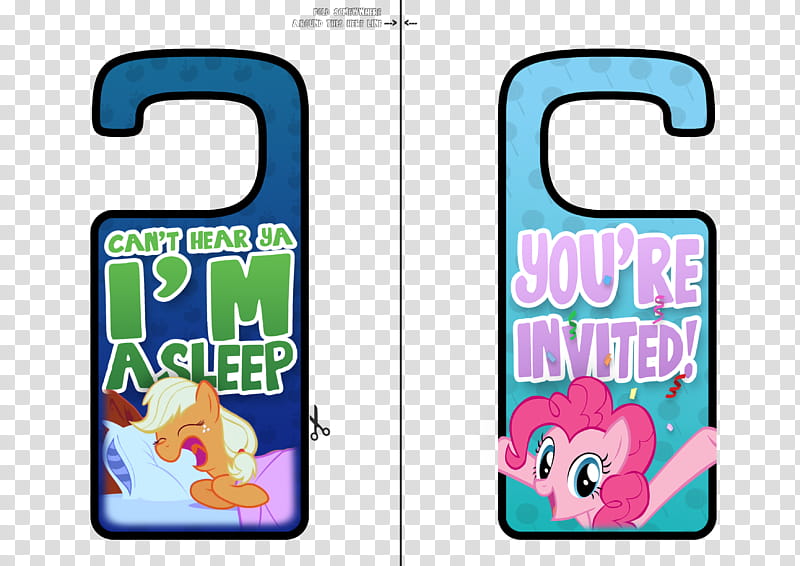 My Little Pony Printable Door Hangers, two assorted-color textiles transparent background PNG clipart