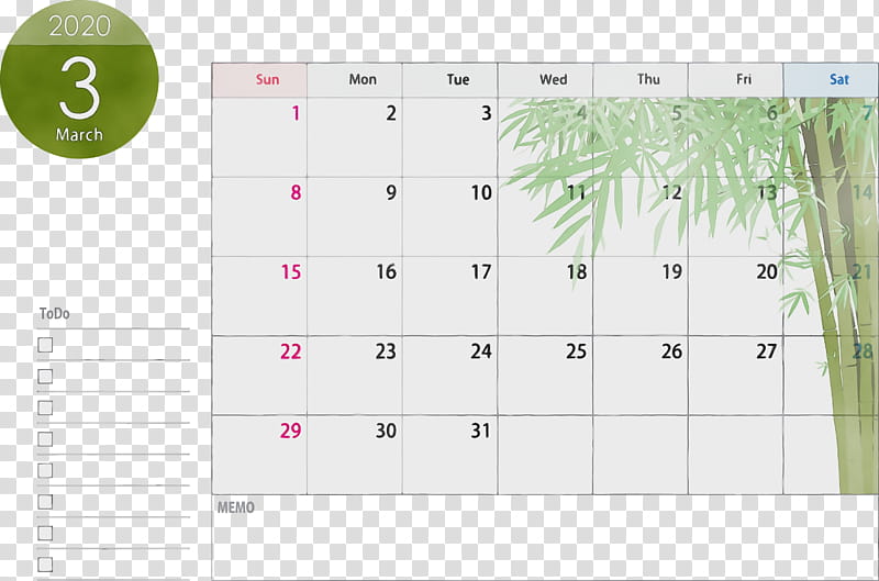 text green line font number, March 2020 Calendar, March 2020 Printable Calendar, Watercolor, Paint, Wet Ink, Paper, Paper Product transparent background PNG clipart