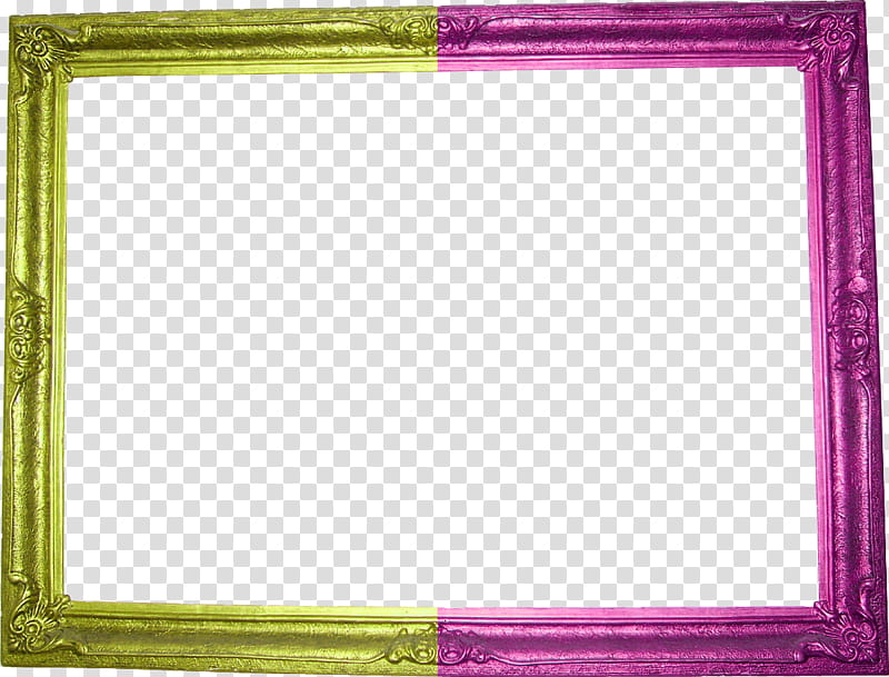 DeDecoraciones s, yellow and pink wooden frame transparent background PNG clipart